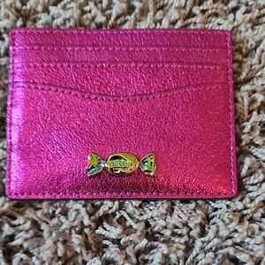 KATE SPADE Pink Metallic Card Holder CANDY